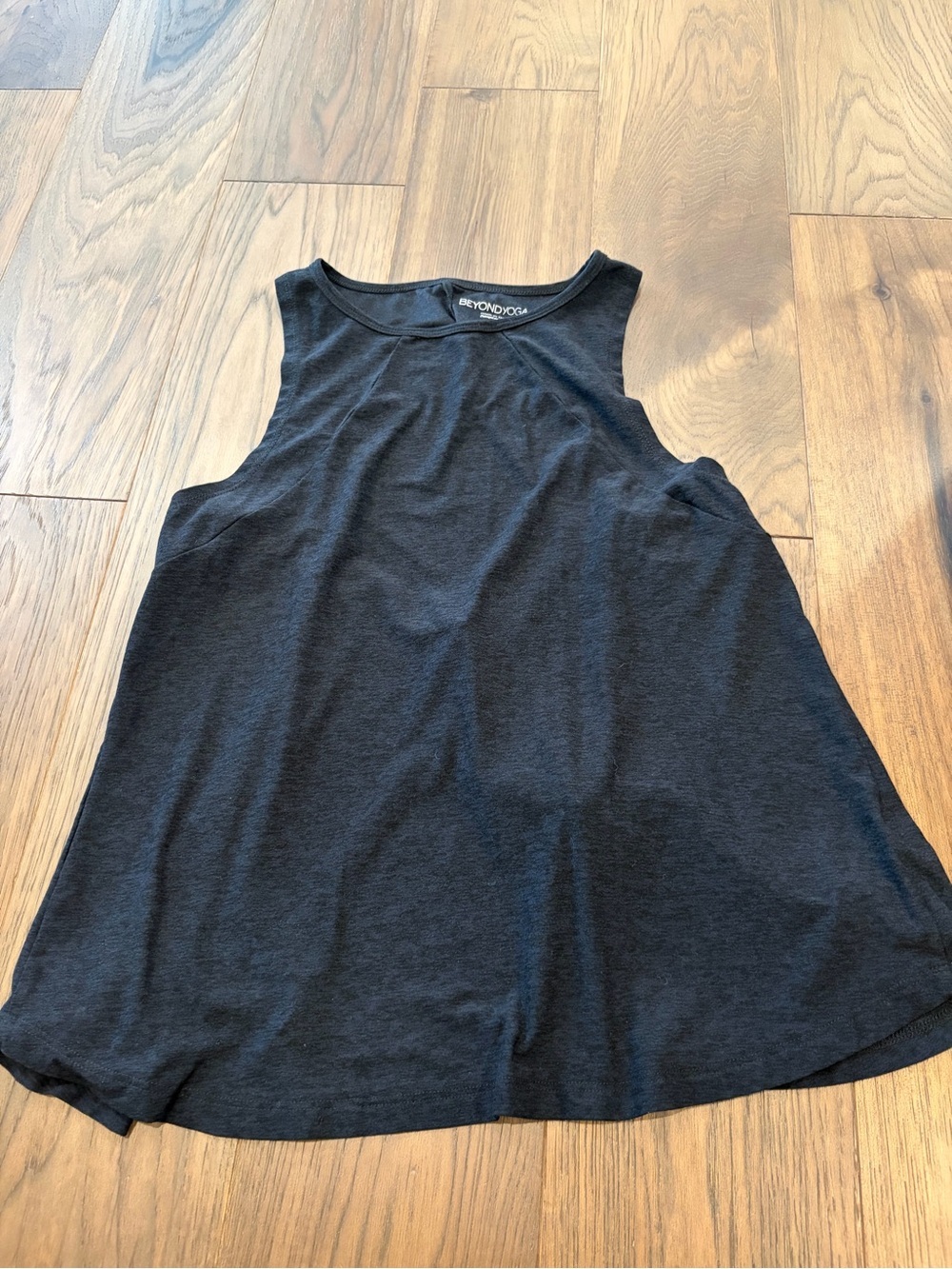 Beyond Yoga Featherweight All About It Split Back Tank Top Charcoal Gray Small